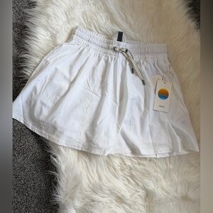 Vuori White Drawstring Midi Skirt